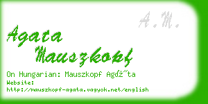 agata mauszkopf business card